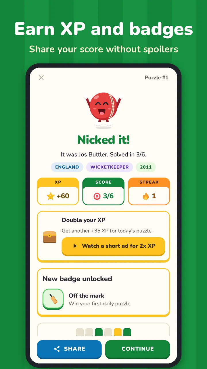 Earn XP and badges